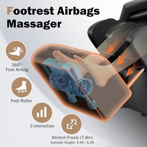 Culanta Massage Chair Full Body Zero Gravity SL-Track Shiatsu Recliner with Airbags and Heating (U1-Black) B954830