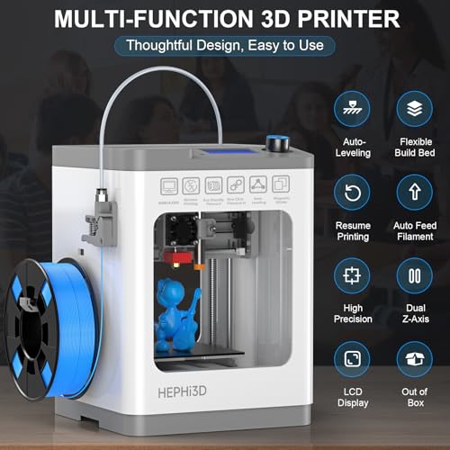 TINA2 Mini 3D Printer by HEPHI3D, Fully Assembled FDM Printer for Beginners N698