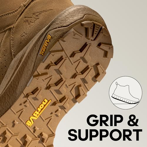 NORTIV 8 Men's Military Tactical Combat Boots Side Zipper Leather Lightweight 8 Inches K585047