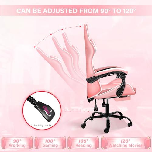 Gaming Chair with Footrest, Lumbar Support, Red/Black M9231