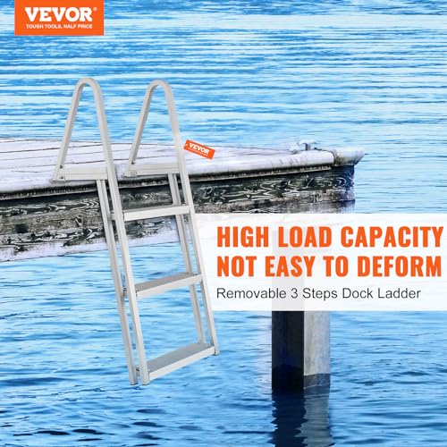 VEVOR Removable Dock Ladder 3/4/5 Steps, Aluminum, 350/500lbs Capacity T419635