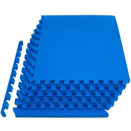 ProsourceFit Extra Thick Puzzle Exercise Mat, EVA Foam Interlocking Tiles, Black, 3/4 inch, 24 Tiles Y76691