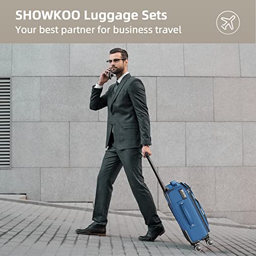 SHOWKOO Luggage Sets 3 Piece Softside Expandable Suitcase with Spinner Wheels TSA Lock K987