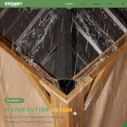 EROMMY 14'x20' Hardtop Gazebo Double Roof Galvanized Steel Outdoor Pavilion G3084