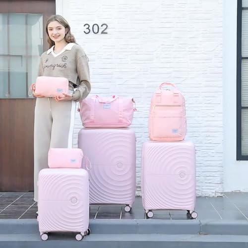 LARVENDER Luggage Sets 3 Piece, 20in Carry On PP Hardshell Suitcase with Spinner Wheels Q3160
