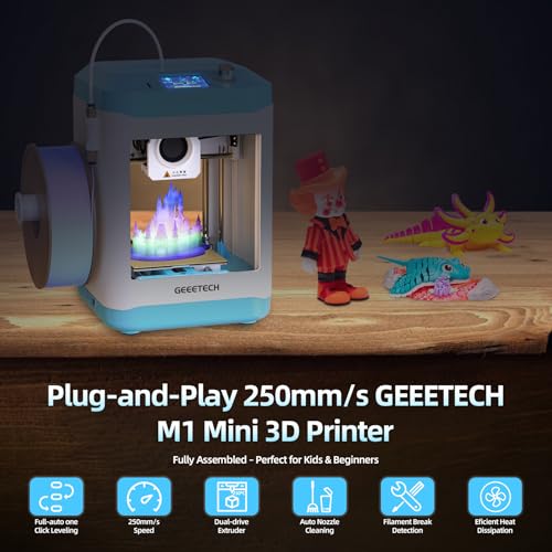 Geeetech 3D Printer for Kids & Beginners, Auto-Leveling, Mini Size H49529