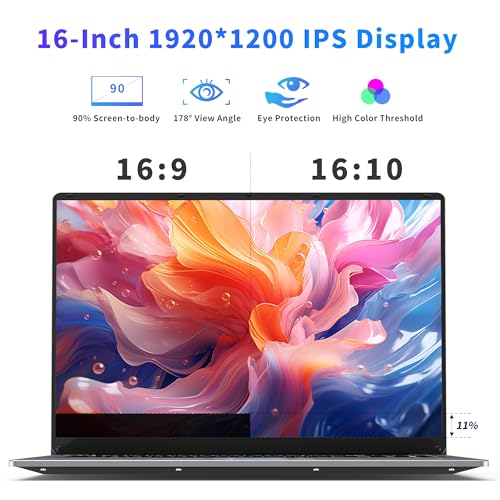 16 Inch Gaming Laptop, 16GB RAM 512GB SSD, N95 Processor, Windows 11 Pro S92427