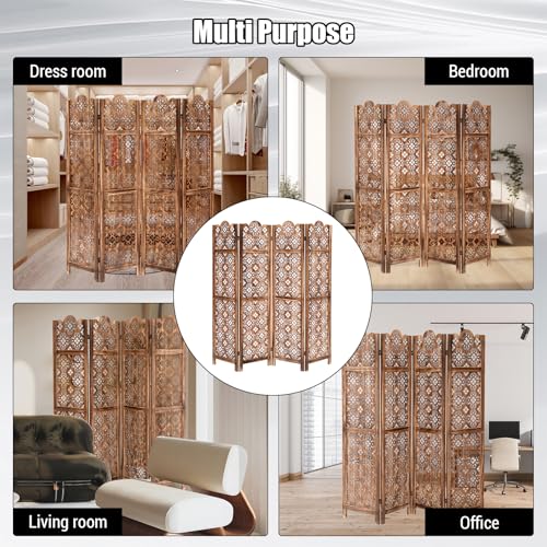 Japanese Shoji Room Divider 6 Panel Folding Wooden Screen 5.6FT I82869