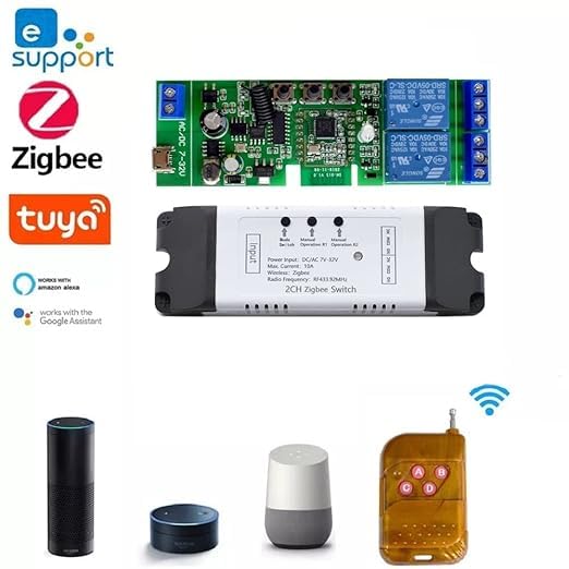 Zigbee 4CH DC7-32V USB Relay Smart Switch Module, Tuya APP Remote Control V113