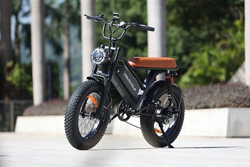 Peak 1000W Electric Mountain Bike for Adults, 20" Fat Tire, 48V 18.2AH W963