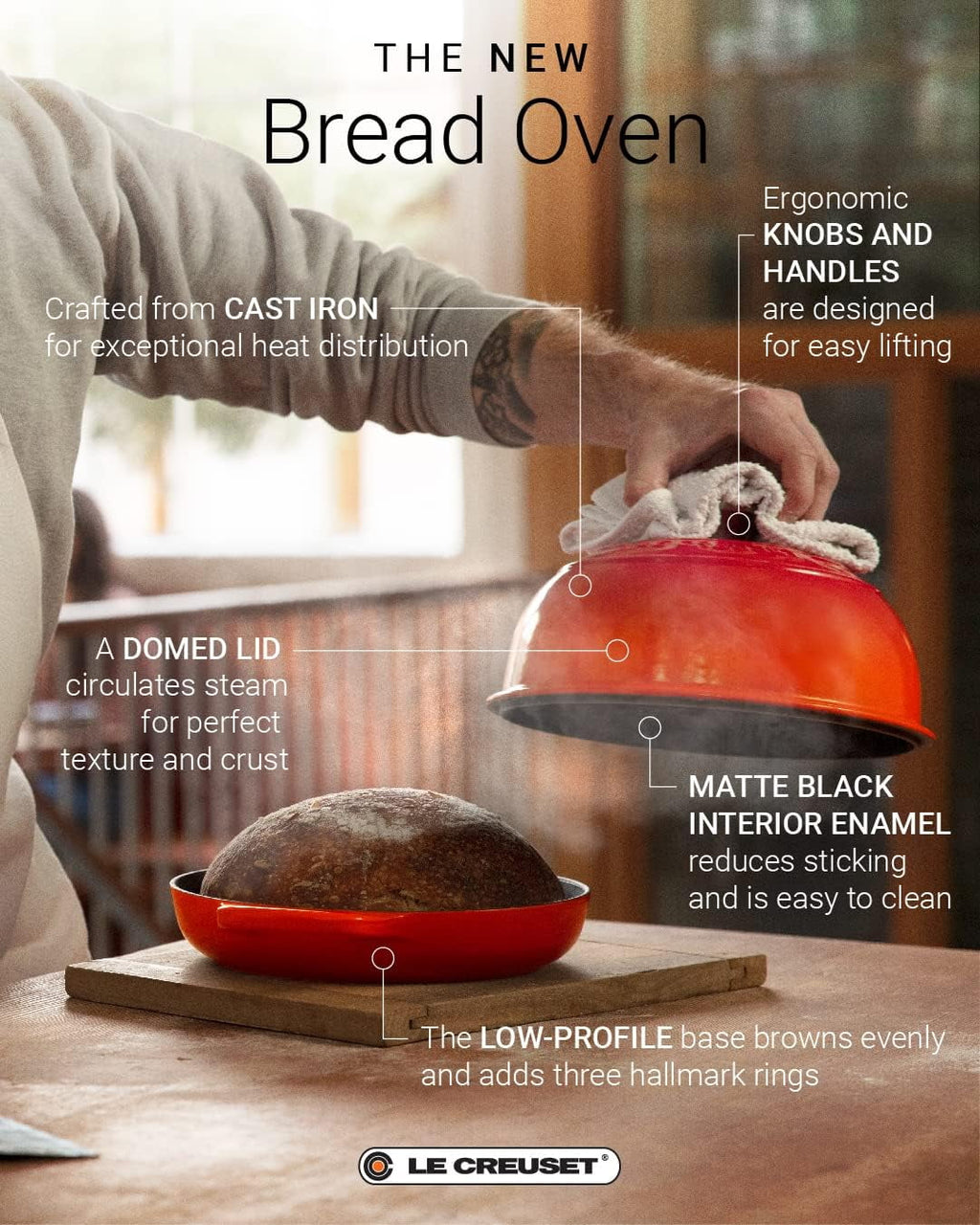 Le Creuset Enameled Cast Iron Bread Oven, Shallot, 1.75 C639471