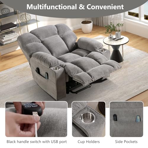 CANMOV Oversized Power Lift Recliner Chair for Elderly, Dual Motor, Brown C110