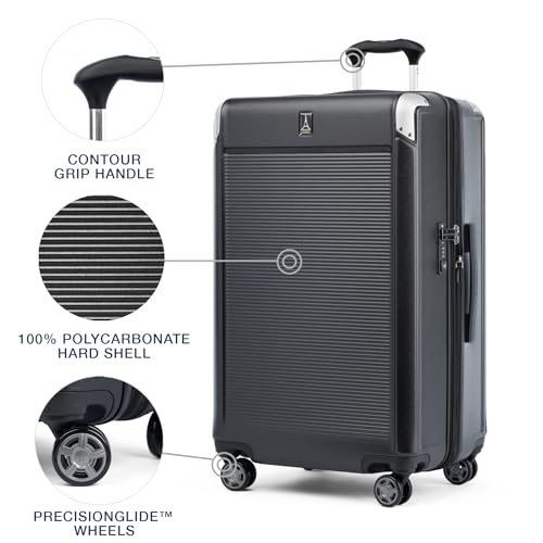 Travelpro Platinum Elite Hardside Expandable Carry-On Luggage, 8 Wheel Spinner, TSA Lock, 20-Inch X826544