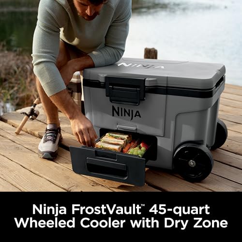 Ninja FrostVault 45QT Cooler with Wheels, Lakeshore Blue M1144
