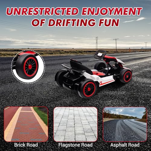 24V Electric Go Kart Drifting Ride On Car for Kids 6-12 Years Old T574114