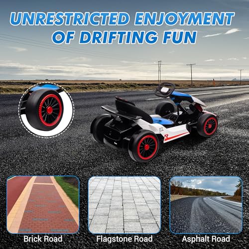 24V Electric Go Kart Drifting Ride On Car for Kids 6-12 Years Old T574114