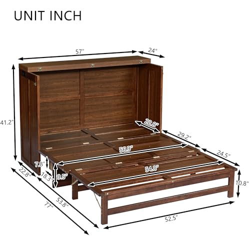 Queen Murphy Bed with Desk and Removable Shelves, USB Port, White H566492