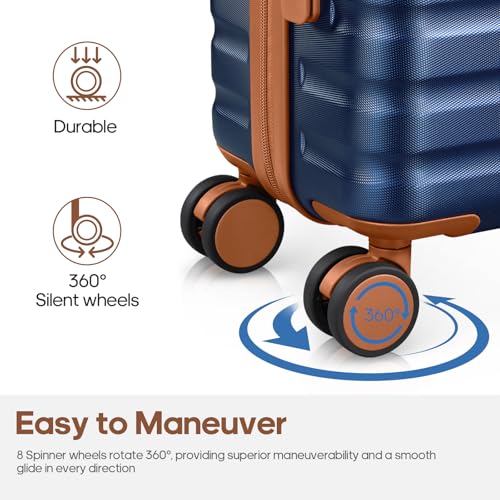Luggage Sets 3 Piece, Carry On 20 Inch Hardside Suitcase with Spinner Wheels and TSA Lock J67858