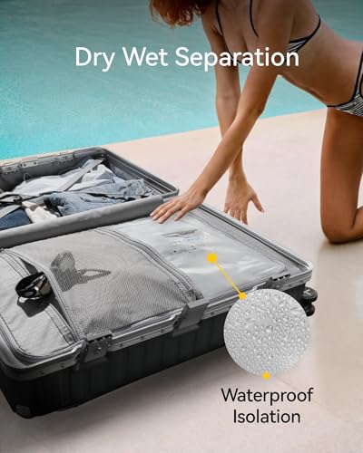 LUGGEX Aluminum Frame Carry On Luggage, 20 Inch Hard Shell Suitcase, Charcoal Metallic V31867