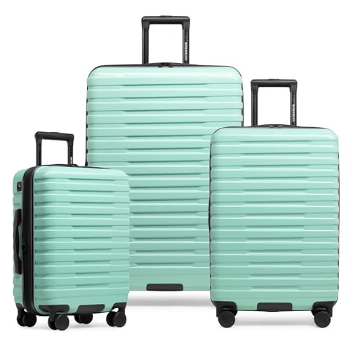 U.S. Traveler Boren Polycarbonate Hardside Carry-on Suitcase with 8 Spinner Wheels, Teal, 22-Inch S2578
