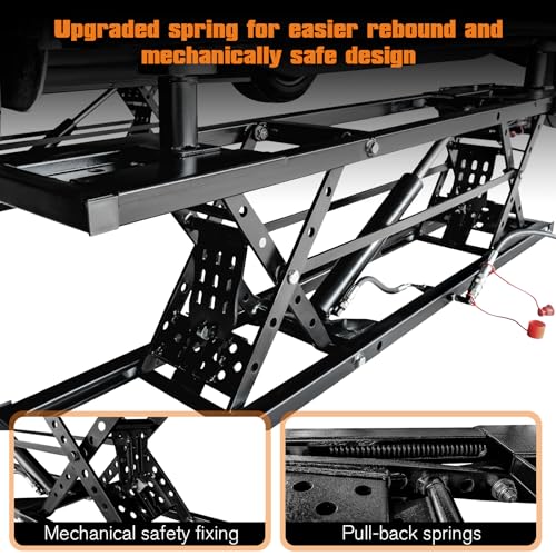 Albott 7000 LBS Portable Car Lift, Heavy Duty Quick Jack, 28" Max Height, Black L90067