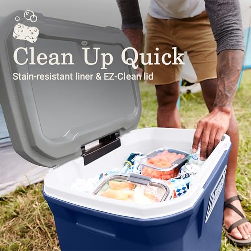 Coleman Classic Series Insulated Rolling Cooler, 65-Quart, Leak-Resistant F832