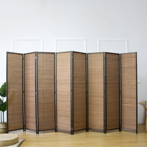 Bamboo Room Divider 6 Panel Folding Screen 67"H x 92.1"W X2437
