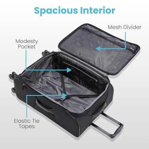 American Tourister 4 KIX 2.0 Expandable Softside Luggage with Spinner Wheels, 20, Classic Blue W994960