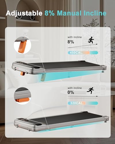 Walking Pad Under Desk Treadmill with Incline for Home Office I96279