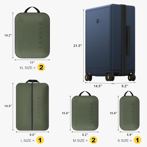 LEVEL8 Hard Shell Carry-On Luggage with TSA Lock, 20 Inch, Black V41961