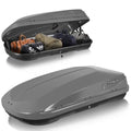 Gray Rooftop Cargo Box Carrier 13 Cubic Feet Waterproof Dual Side Opening R15660