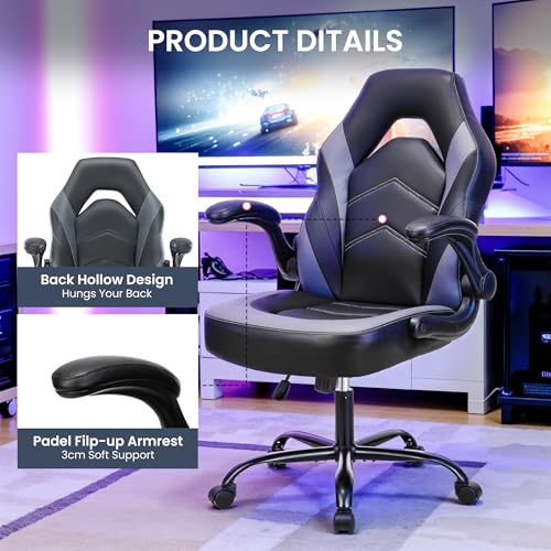 Gaming Chair with Footrest, Lumbar Support, Red/Black M9231