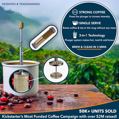 Portable Stainless Steel Micro French Press Coffee & Tea Maker M27659