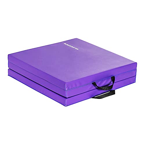 BalanceFrom Folding Gymnastics Mat, Thick Yoga & Workout Pad, Blue S867369