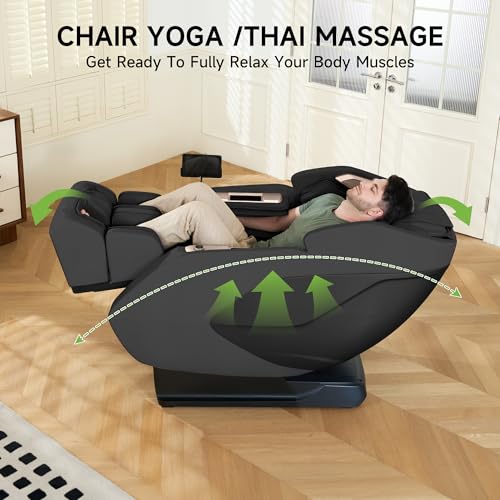 Real Relax 4D Massage Chair Full Body Zero Gravity Recliner PS5200 Brown G361