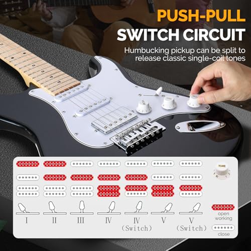 GLARRY Electric Guitar 39" Full Size with HSS Pickup, 20W Amp and Accessories Pack F820042