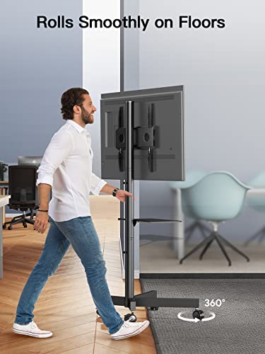 PERLESMITH Rolling TV Stand for 23-60 Inch TVs, Mobile Cart with Adjustable Shelf, VESA 400x400mm R920