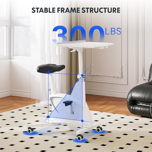 FLEXISPOT V9 3-in-1 Exercise Bike, Under Desk Bike, Indoor Cycling, 350LBS Capacity, White X192