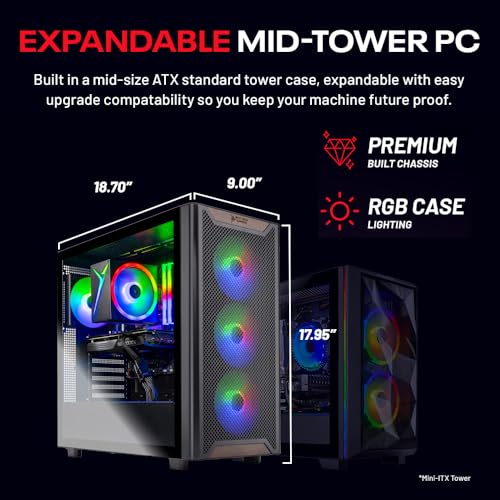 Skytech Blaze4 Mini Gaming PC Desktop, Ryzen 7 5700, RTX 4060, 1TB SSD, 16GB RAM W80305