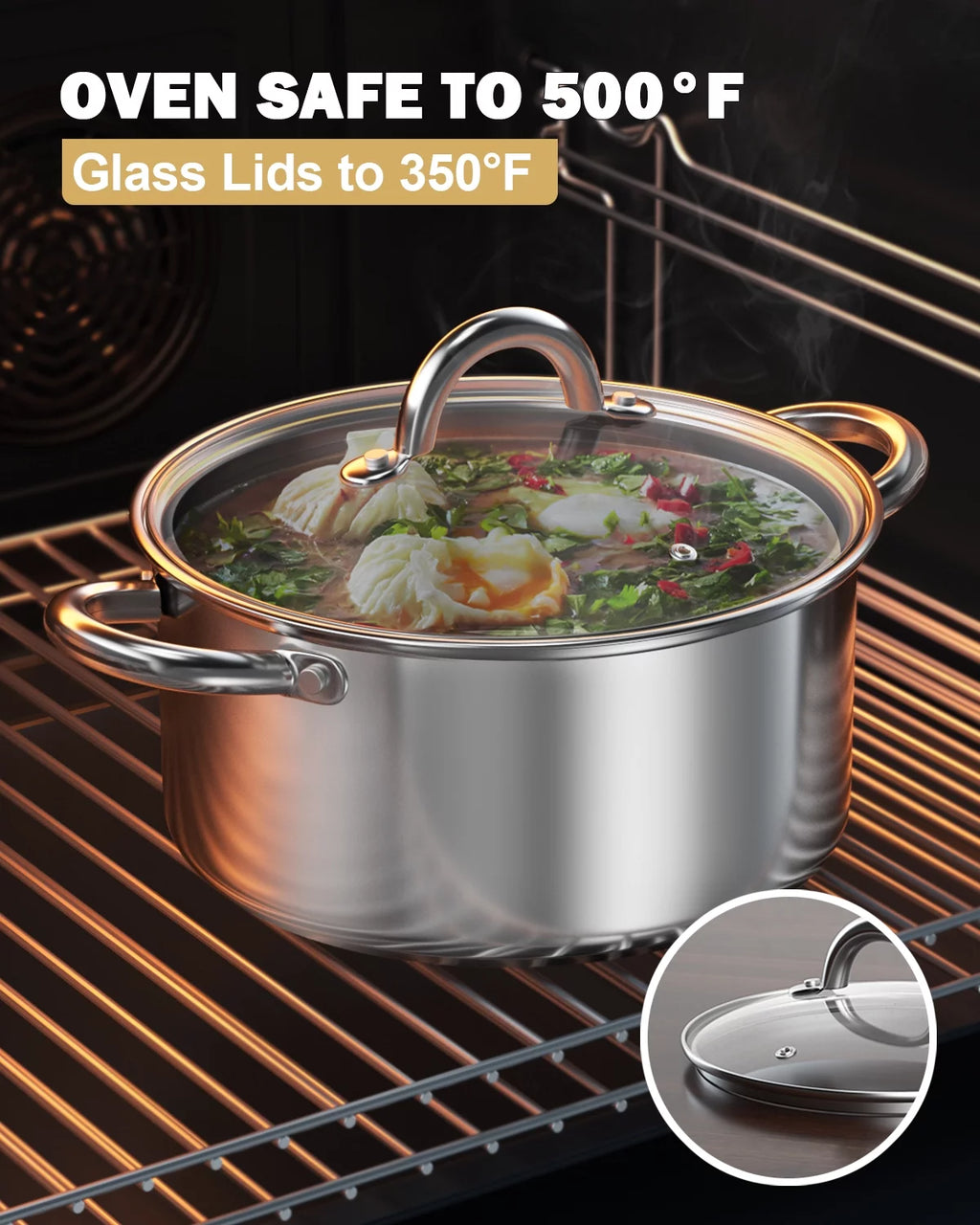 Cook N Home 12-Quart Stainless Steel Stockpot with Lid O212053