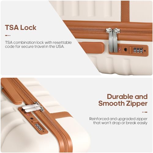 Luggage Sets 3 Piece, Carry On 20 Inch Hardside Suitcase with Spinner Wheels and TSA Lock J67858