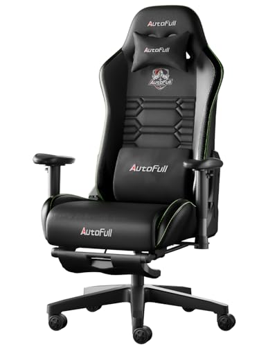 AutoFull C3 Gaming Chair, Ergonomic Racing Style with Lumbar Support, Black R670