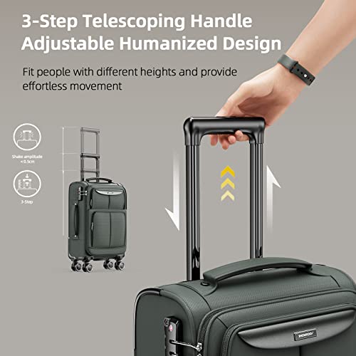 SHOWKOO Luggage Sets 3 Piece Softside Expandable Suitcase with Spinner Wheels TSA Lock K987