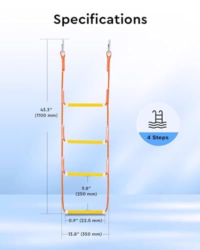 CO-Z 3 Step Removable Dock Ladder for Pontoon Boat, Aluminum Swim Ladder with Nonslip Tread O80708