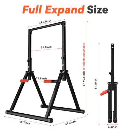 Power Tower Pull Up Dip Station Foldable Adjustable Home Gym Z306594