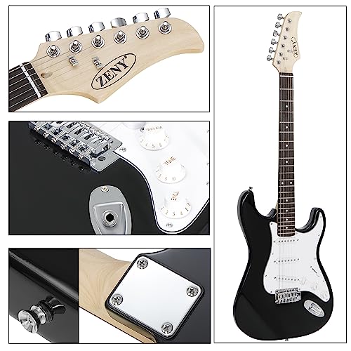 ZENY 39" Full Size Electric Guitar with Amp, Case and Accessories Pack, Blue V510838