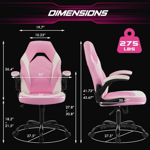 Sweetcrispy Ergonomic Gaming Desk Chair with Flip-up Armrest, Black Blue C253
