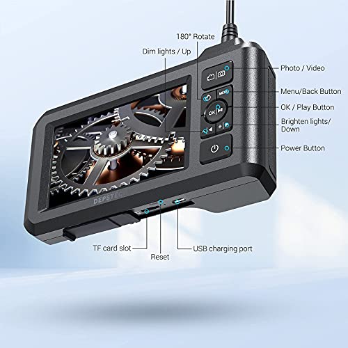 DEPSTECH Dual Lens Industrial Endoscope 1080P Inspection Camera with 4.3" LCD Screen D9013