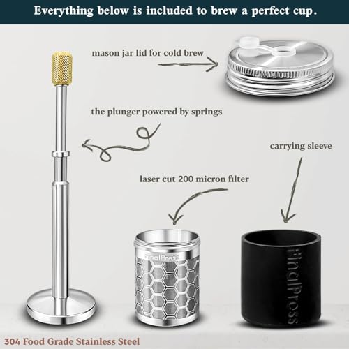 Portable Stainless Steel Micro French Press Coffee & Tea Maker M27659