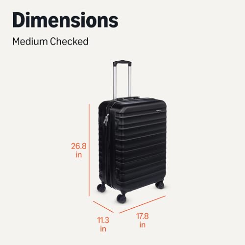 Amazon Basics 21" Hardside Carry-On Luggage with Wheels, Expandable, Black L489